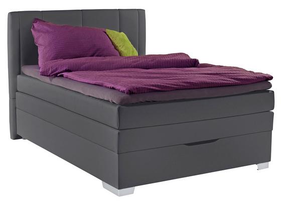 Boxspringbett Madison 140x200 Grau - Chromfarben/Grau, MODERN, Holz/Textil (140/200cm) Boxspringbett Madison 140x200 Grau - Chromfarben/Grau, MODERN, Holz/Textil (140/200cm)