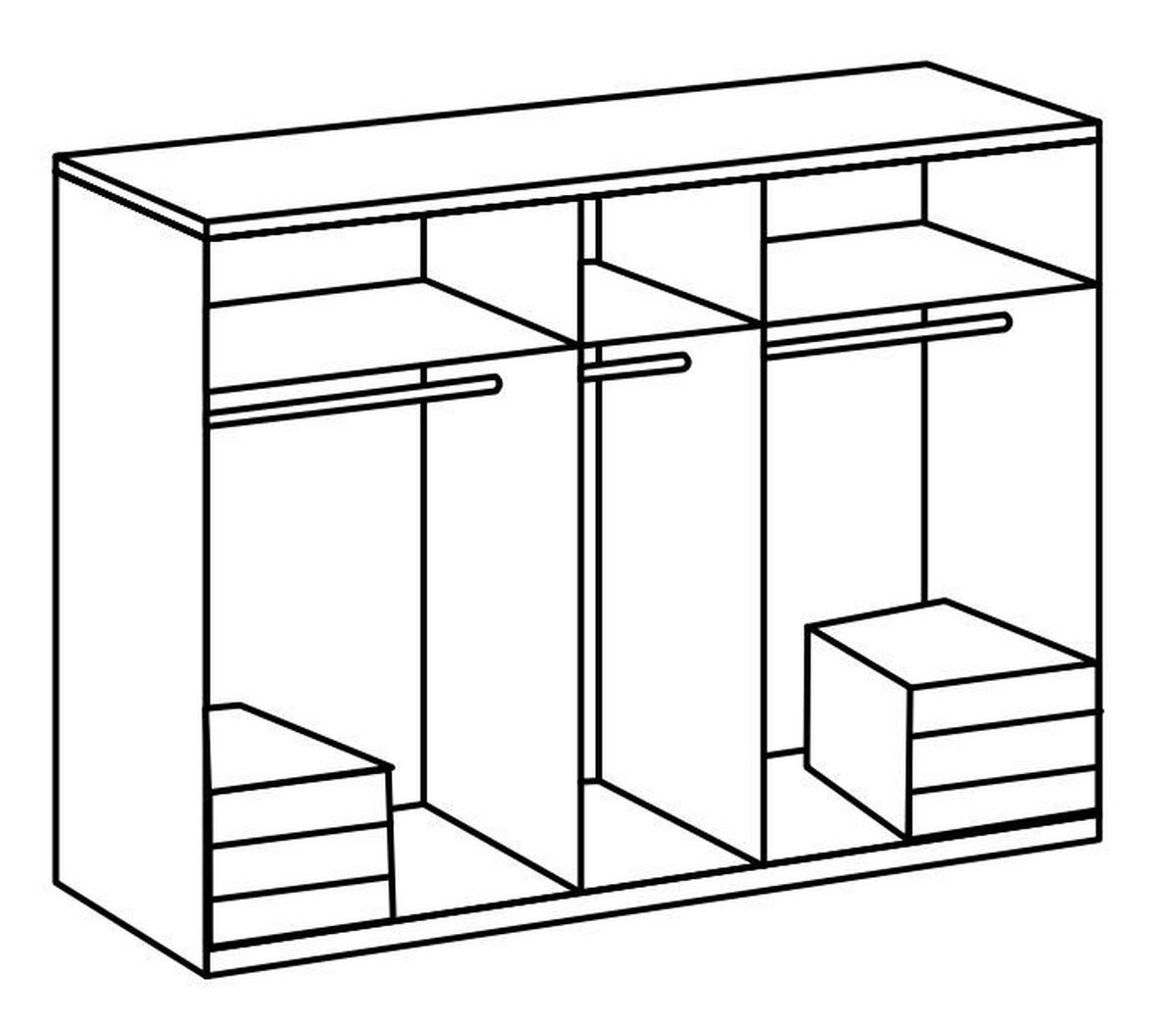 Drehtürenschrank 250cm Level, Grau/eiche Dekor - Eichefarben/Grau, MODERN, Glas/Holzwerkstoff (250/216/58cm) - MID.YOU