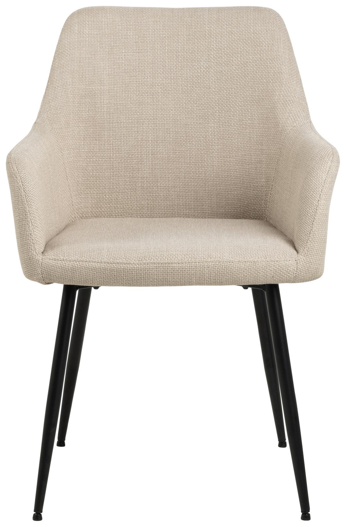 Židle s područkami béžová - černá/béžová, Design, kov/textil (59/85/59cm) - MID.YOU