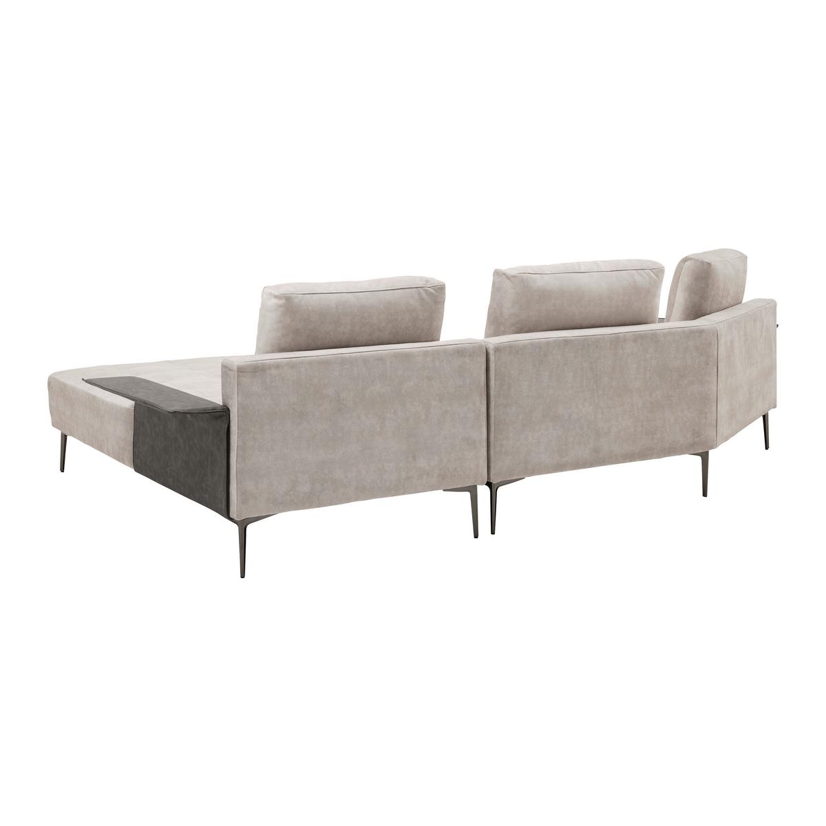 Sedacia súprava DONNA béžová/šedá - sivá/strieborná, Modern, kov/drevo (345/68/176cm) - Bessagi Home