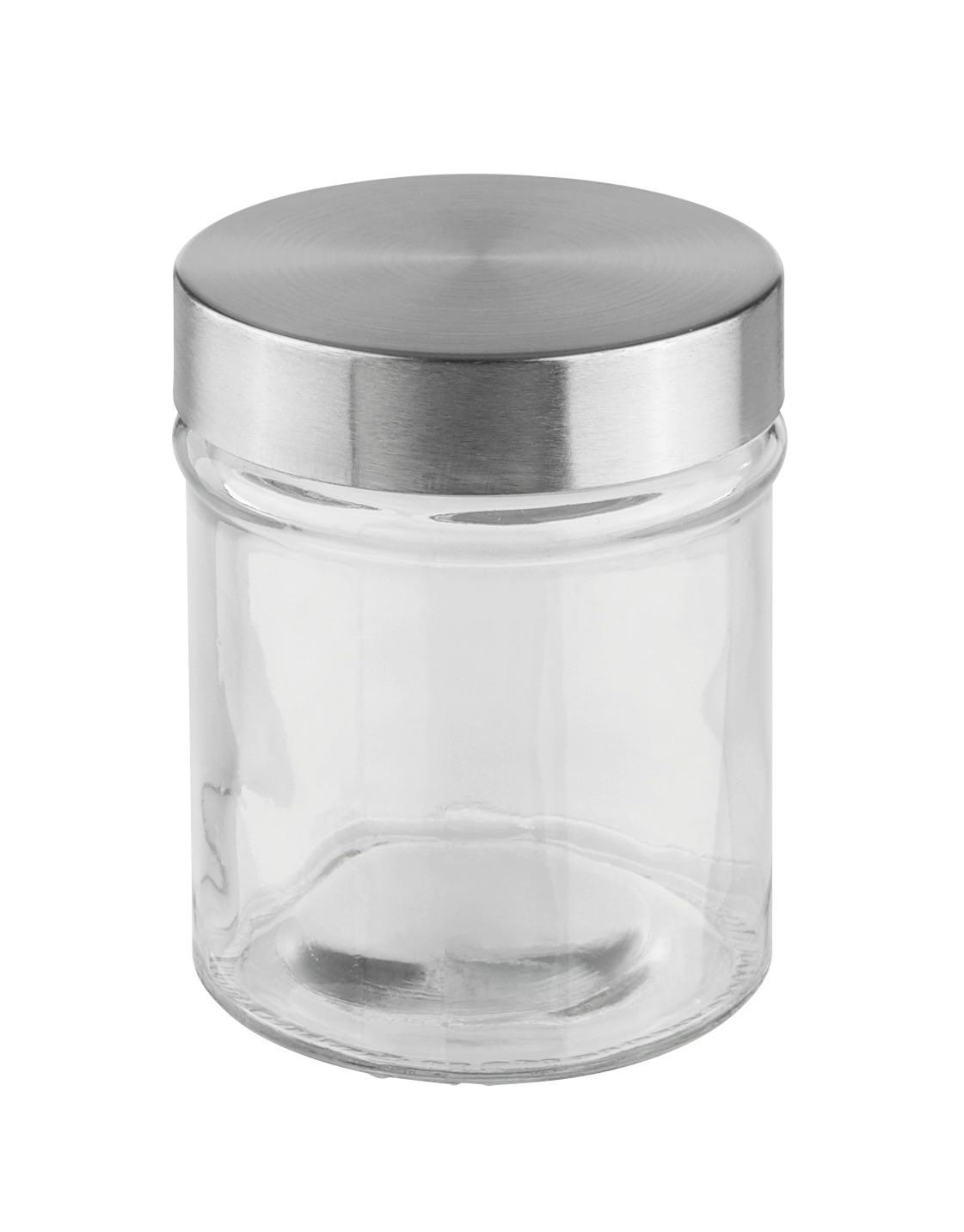 DÓZA NA POTRAVINY REINER - 0,3L -AKT- - číra/farba ušľachtilej ocele, Modern, kov/sklo (8,5/10,5cm) - Mömax