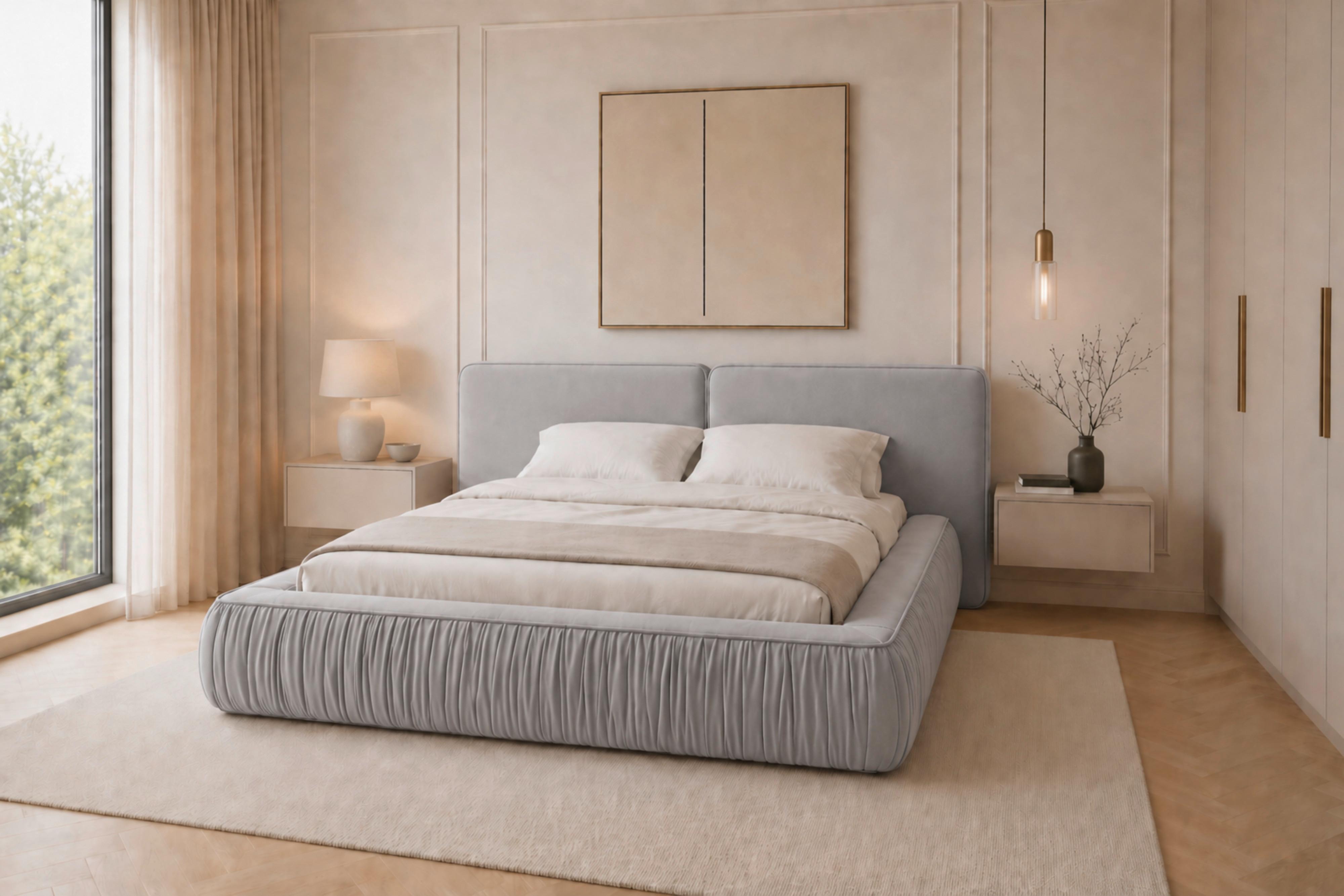 POLSTERBETT Vanessa Creme 160x200cm - Creme/Schwarz, MODERN, Holz/Metall (160/200cm) - MID.YOU