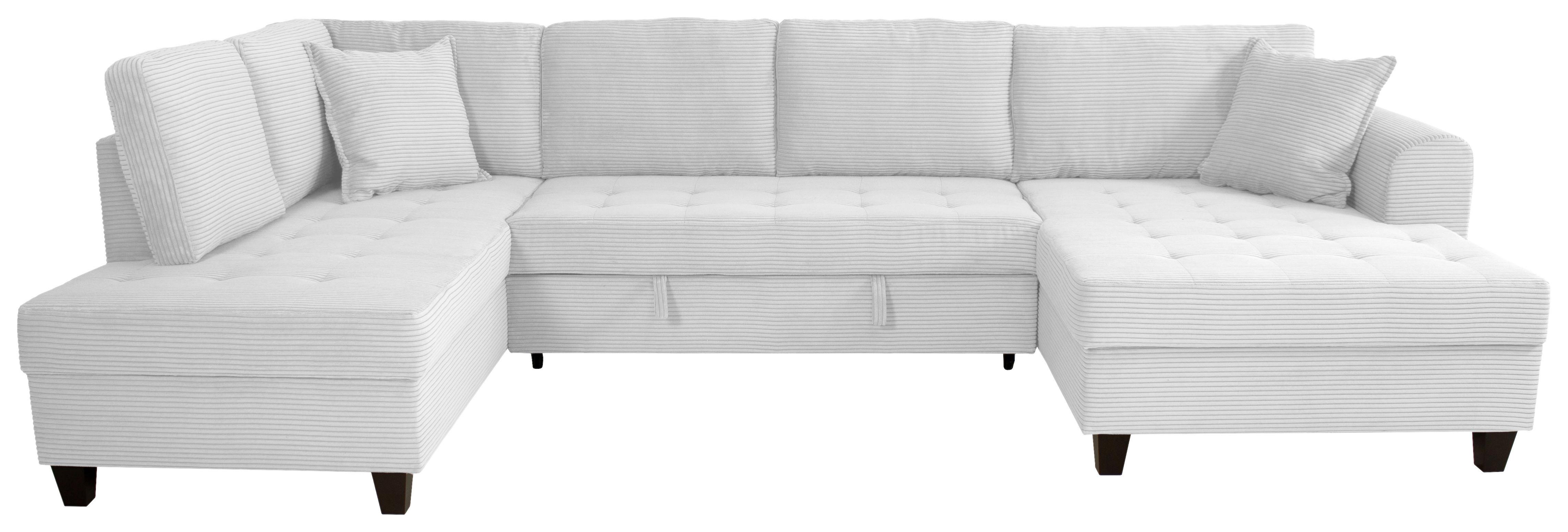 Wohnlandschaft Moritz Silber U-Form:178x324x155 cm