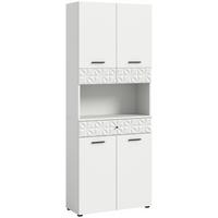Hochschrank Prisma Weiß B: 70 Cm - Schwarz/Weiß, MODERN, Holzwerkstoff (70/187/34cm) - MID.YOU