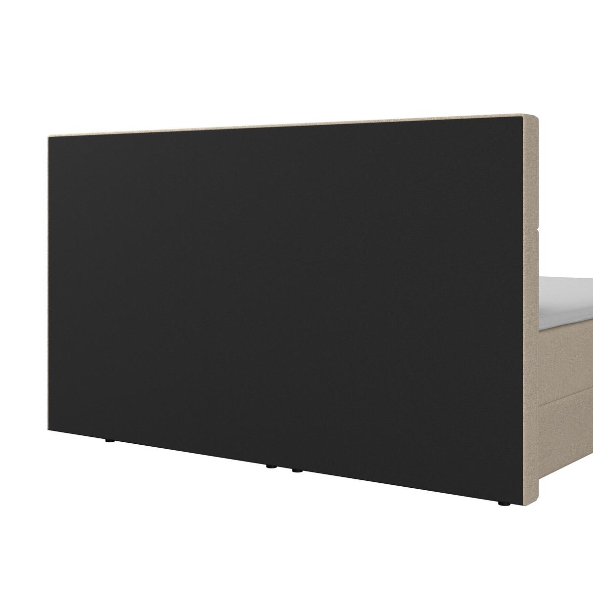 Americká posteľ LILY 180x200 cm, s topperom, béžová - čierna/béžová, Modern, drevo/textil (180/200cm) - Bessagi Home