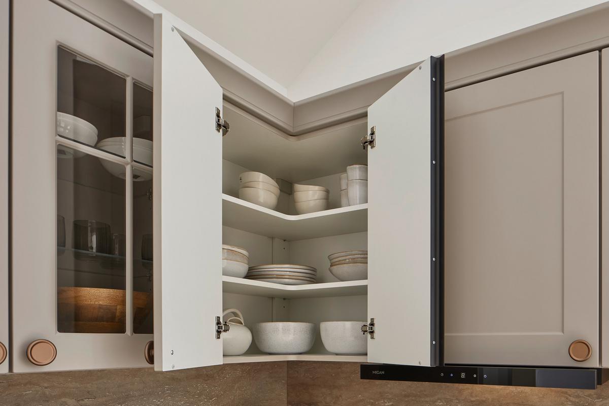 Eckküche Ip 4250 - Hellgrau/Braun, ROMANTIK / LANDHAUS, Holzwerkstoff (276,6/215cm) - Impuls