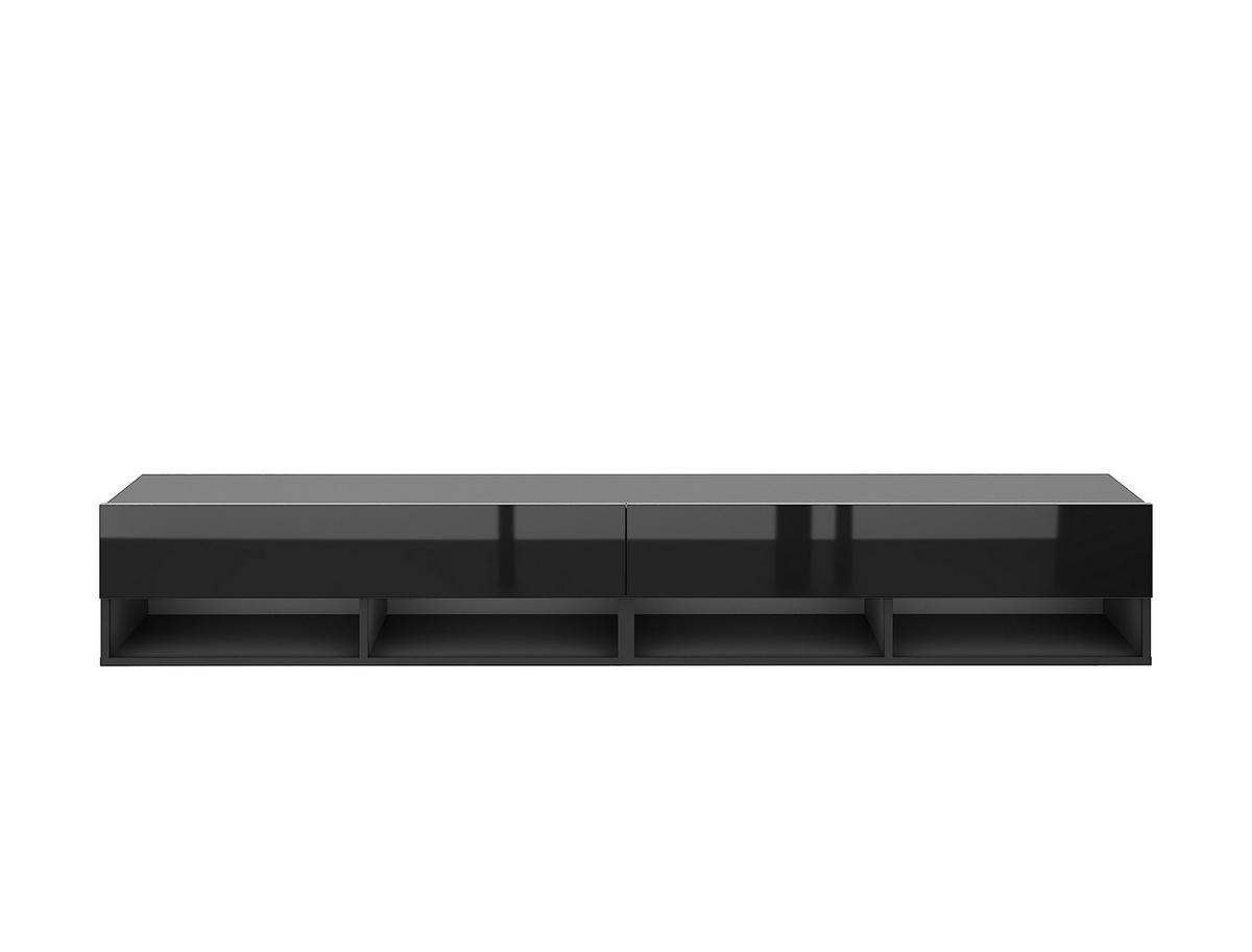 Lowboard TV Stand Derby 200 Schwarz B: 200 cm - Schwarz Hochglanz/Schwarz, Design, Holzwerkstoff/Kunststoff (200/31/33cm) - MID.YOU