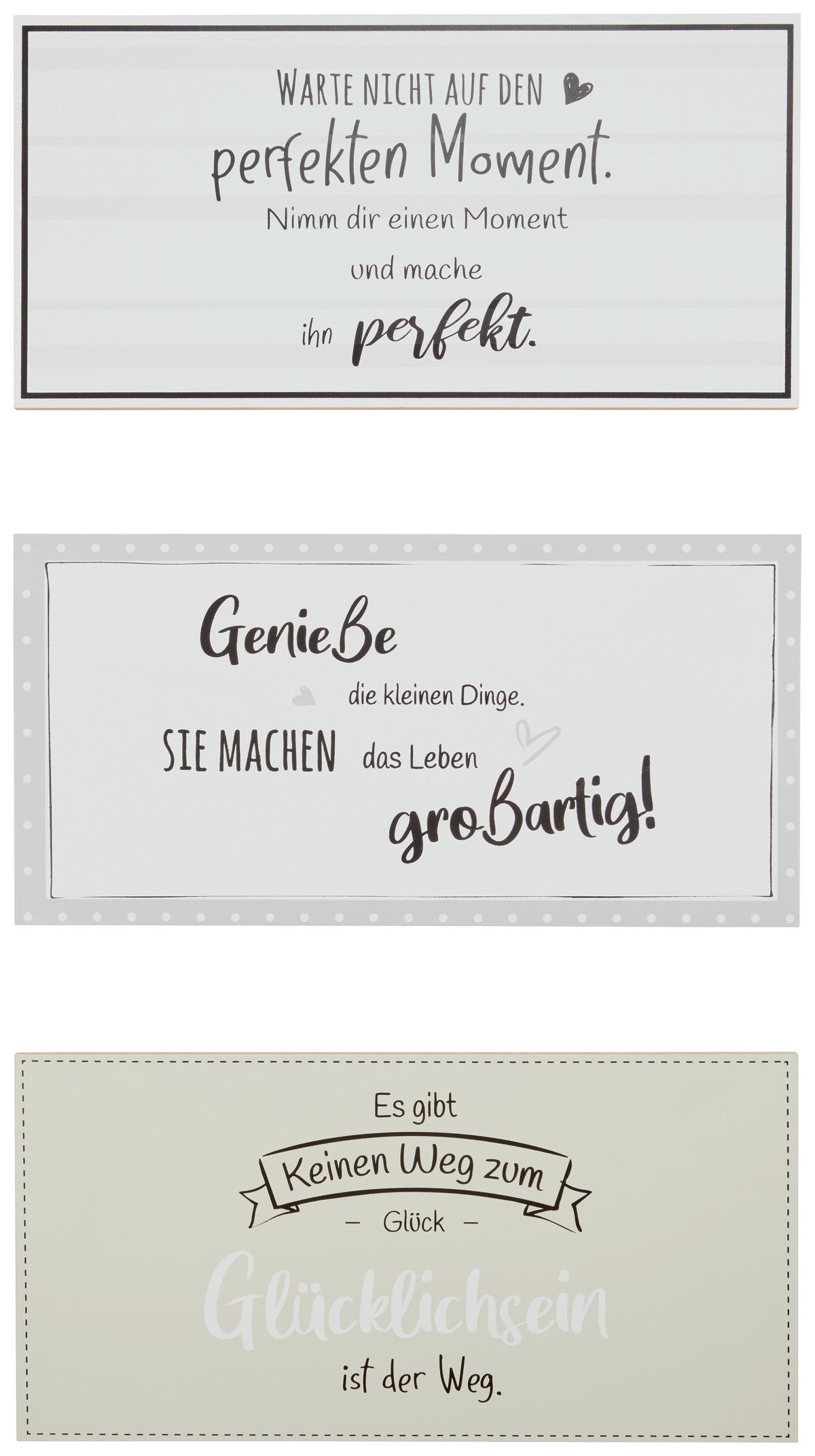 Dekoschild 2020850 Aafke - Beige/Schwarz, Basics, Holzwerkstoff (40/20/1cm)