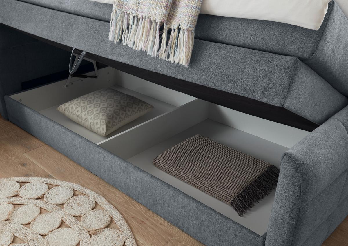 Boxspring postel KUBA 100x200 cm antracit - antracitová, Basics, kompozitní dřevo/textil (100/200cm) - MID.YOU