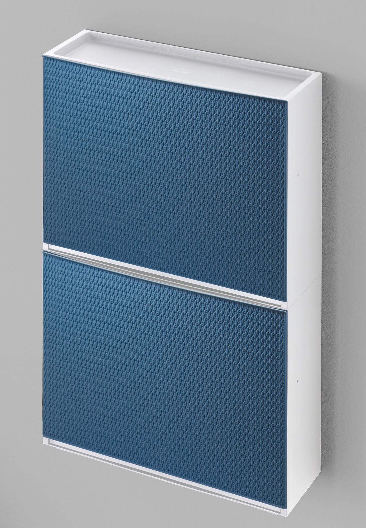 Schuhkipper Strick 2-3 Paare Blau/weiß B: 16 Cm - Blau/Weiß, Basics, Kunststoff (51,5/16/39cm)