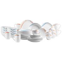 Kombiservice Ciliana Porzellan 6 Personen Geschirr Set - Weiß, Basics, Keramik - Mäser