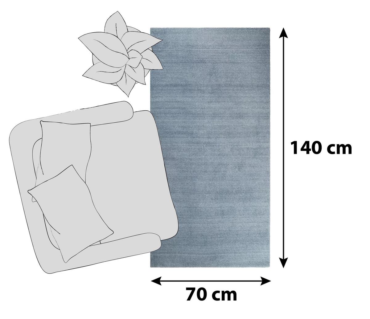 Hochflorteppich Blau Loft 70x140 Cm - Blau, Basics, Textil (70/140cm) - Esprit