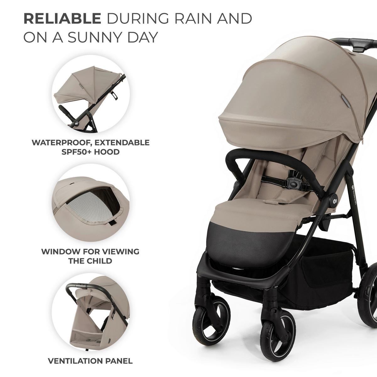 Buggy Trig 3 Beige, B/h/t: 54x107,5x91cm - Beige/Schwarz, Basics (54/107.5/91cm) - Kinderkraft