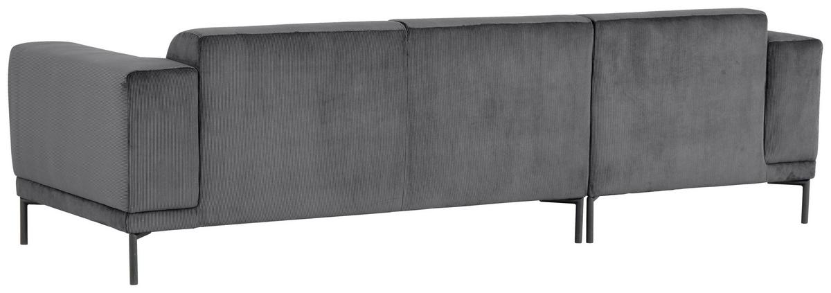 Ecksofa Erno Grau S: 262 cm - Schwarz/Grau, Design, Textil (262/183cm) - MID.YOU