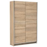 Schwebetürenschrank 125 Cm Slim, Sonoma Eiche Dekor - Eichefarben, Basics, Holzwerkstoff (125/195,5/38cm) - P & B