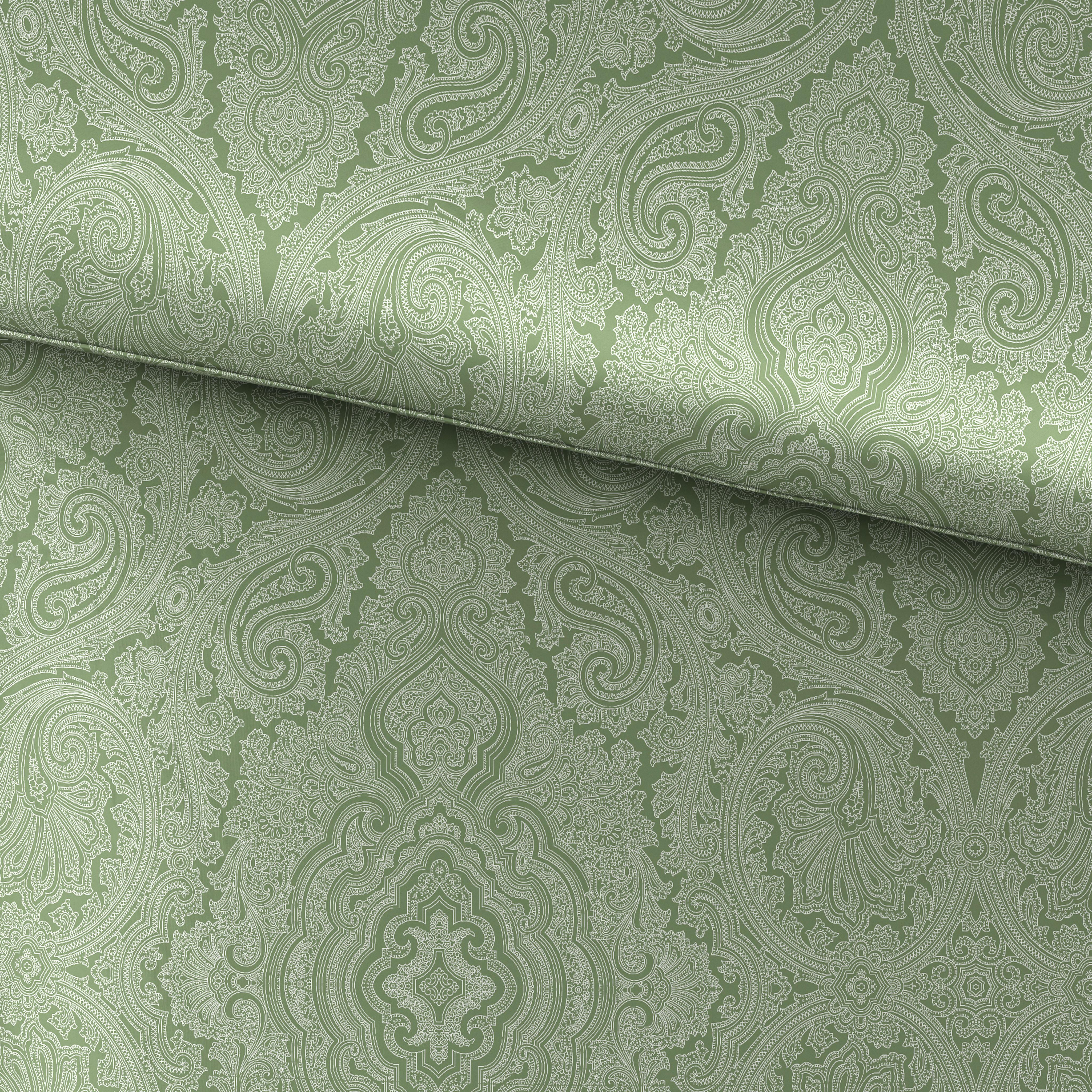 Renforcé-Bettwäsche 140x200 cm Leona Grün Ornamente - Grün, ROMANTIK / LANDHAUS, Textil (140/200cm) - James Wood