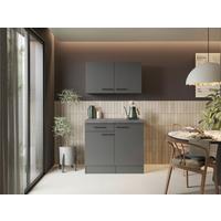 BUFFET Oliver, Grau B: 100 cm - Grau, Trend, Holzwerkstoff (100/200/60cm) - Respekta