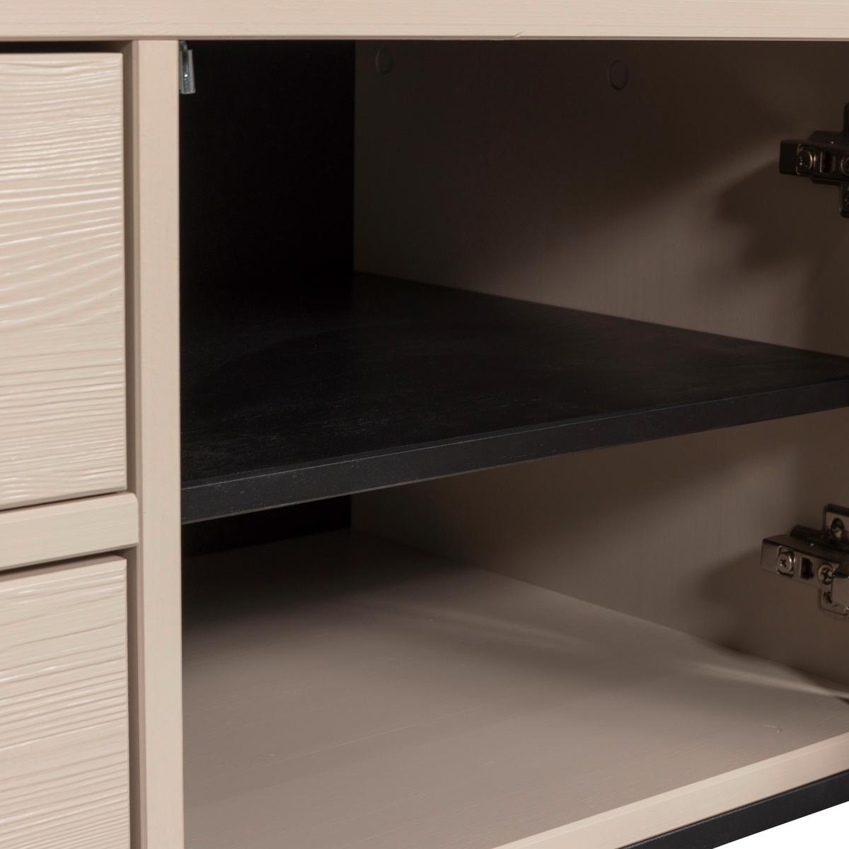 Lowboard Silas Hellgrau B: 120cm - Hellgrau/Schwarz, Design, Holz (120/55/44cm) - Livetastic