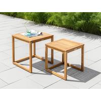 Gartentisch Holz L: 80 cm - Akaziefarben, Basics, Holz (50/50/50cm)