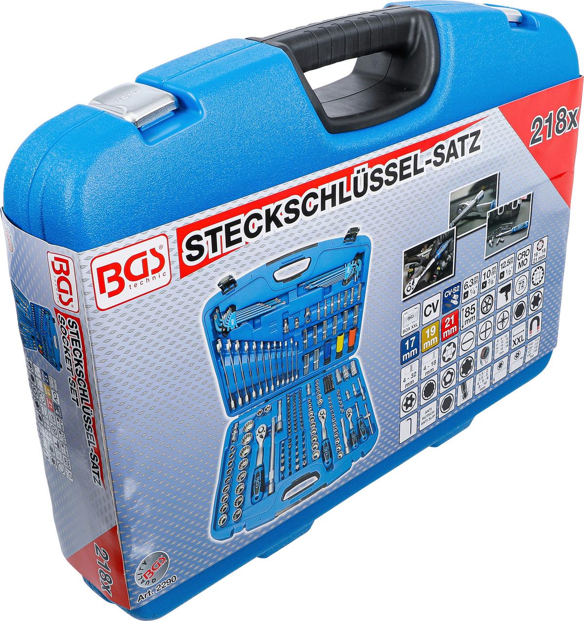Steckschlüssel-Satz Gear Lock Blau/Silberfarben B: 41,7 cm - Blau/Silberfarben, Basics (55.9/41.7/11cm)