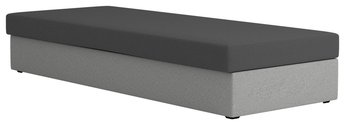 Váľanda s pružinovým matracom, roštom a úlož.priestorom Dana - čierna/sivá, Basics, textil (80/38/201cm) - Based