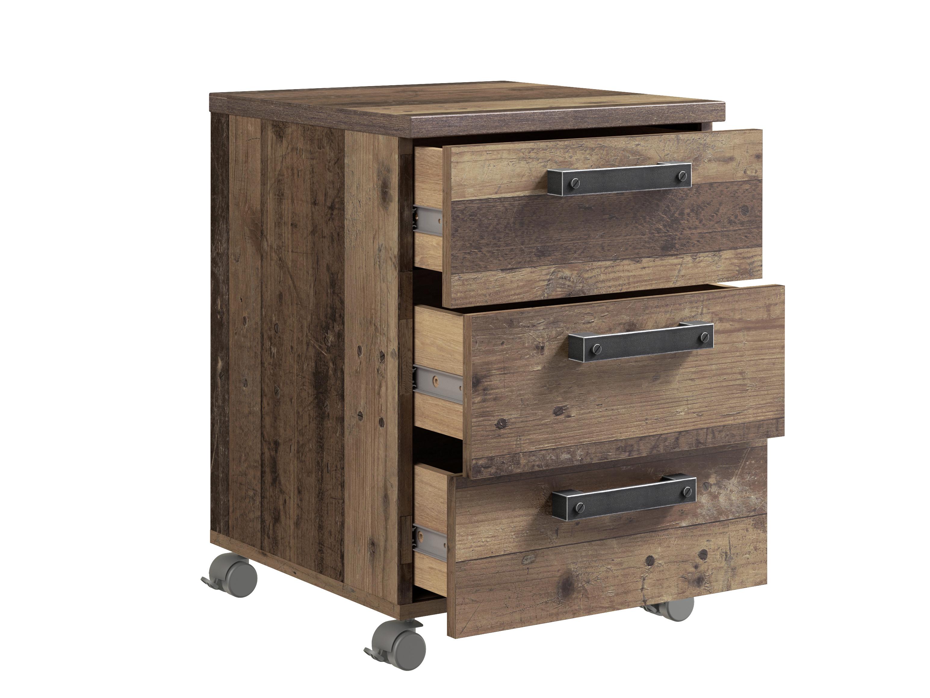 Rollcontainer Braun/grau Cliff 40,4x55,9x41,6 Cm - Braun/Grau, KONVENTIONELL, Holzwerkstoff/Kunststoff (40,4/55,9/41,6cm) - MID.YOU