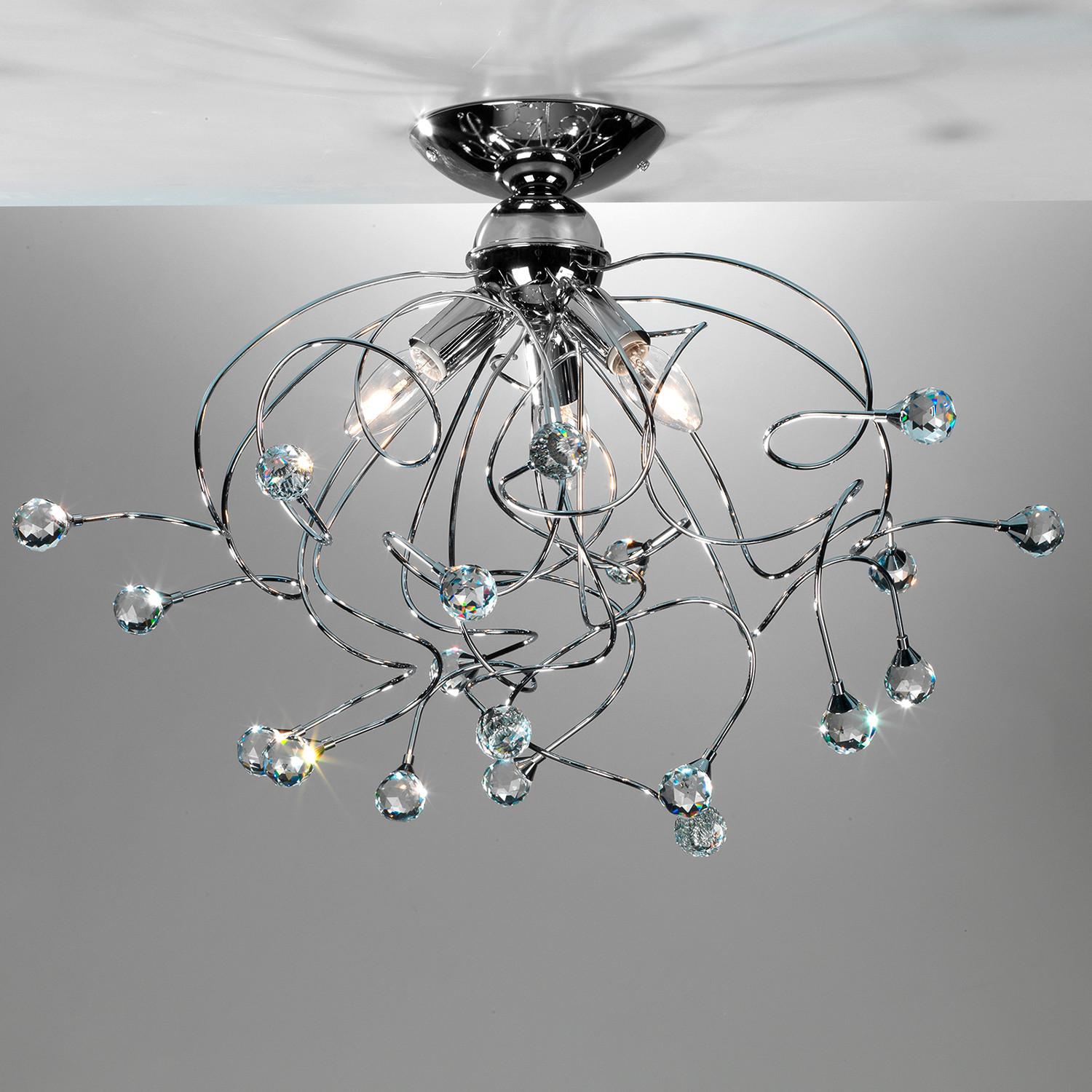 Deckenleuchte 4726/Pl3 - Chromfarben, KONVENTIONELL, Glas/Metall (55/45cm)