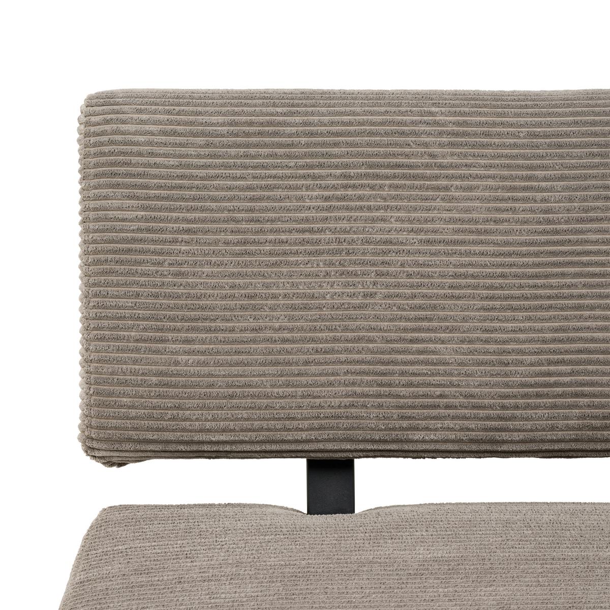 Eckbank Chios Cord Dunkelgrau, S: 150x190 Cm - Schwarz/Grau, KONVENTIONELL, Textil/Metall (150/190cm) - MID.YOU