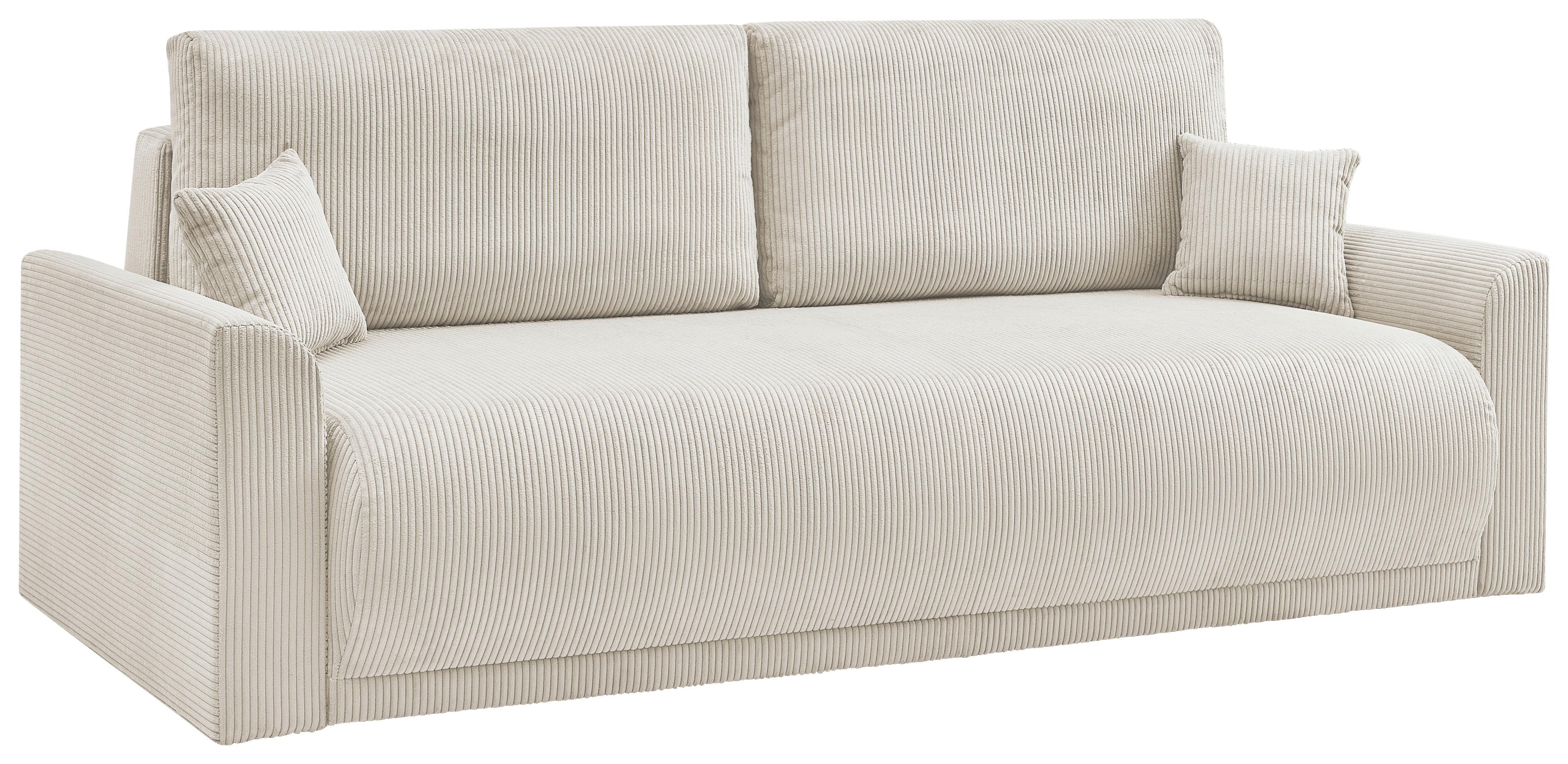 Rozkládací pohovka KIM, krémový manšestr - krémová, Moderní, dřevo (234/90/103cm)