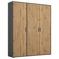 Drehtürenschrank 140cm Voyager Grau,Eiche Artisan - Eiche Artisan/Grau, MODERN, Holzwerkstoff (140/194/53cm) - Rauch Möbel