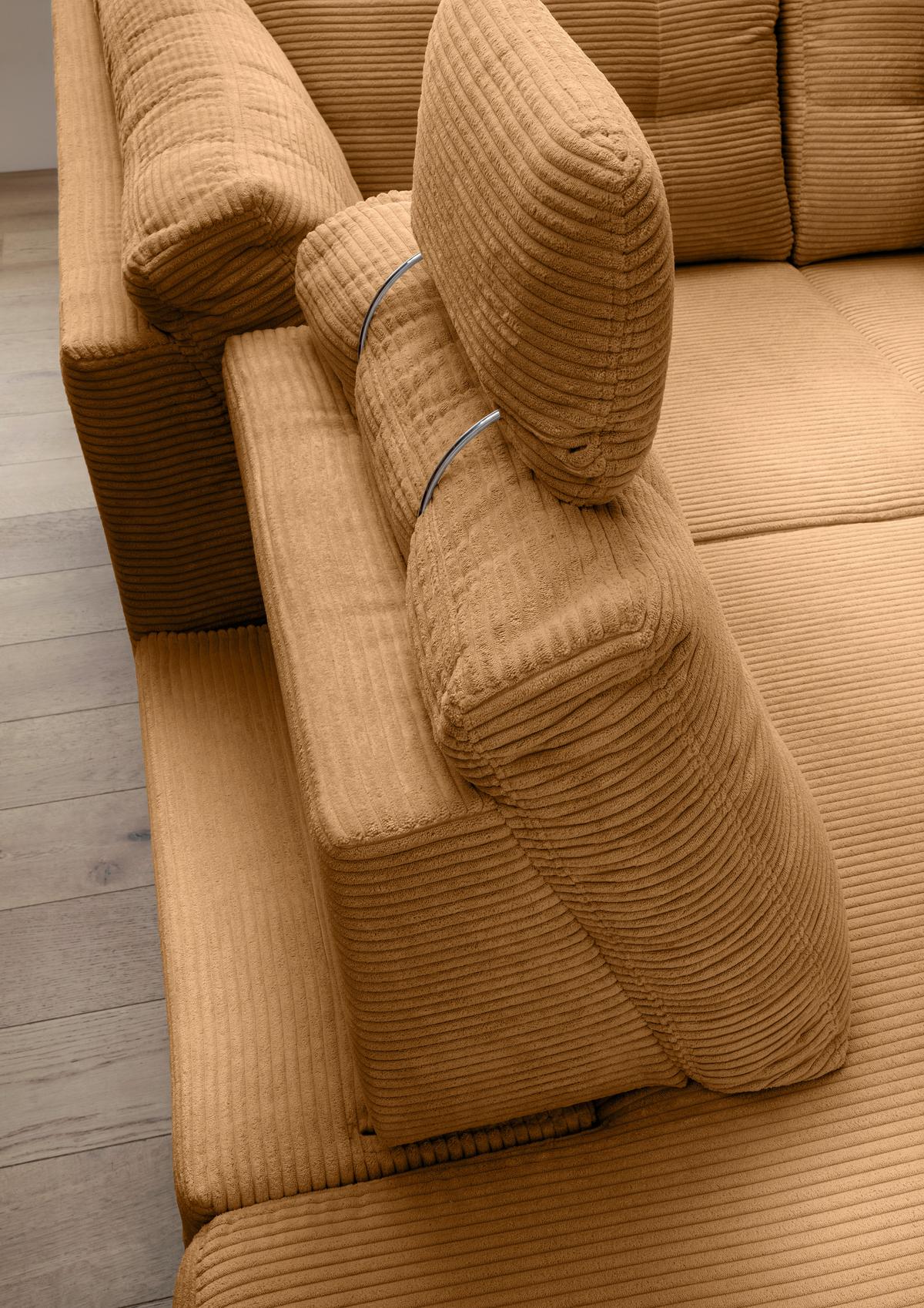 Ecksofa Brizzini Goldfarben S: 206x274 Cm - Goldfarben/Naturfarben, MODERN, Textil (206/274cm) - Livetastic