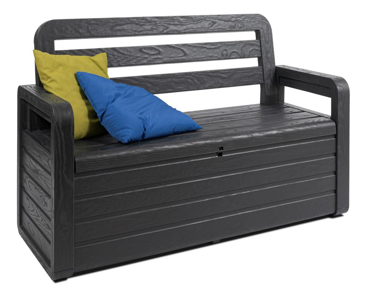 Gartenbank Kunststoff Foreverspring 2-Sitzer - Anthrazit, Basics, Kunststoff (132,5/89/58cm)