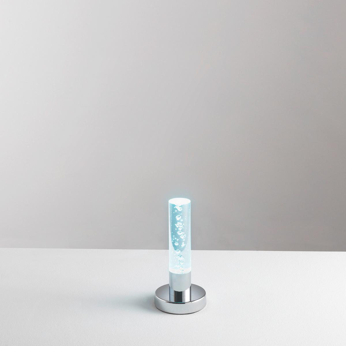 LED-Tischleuchte Chromfarben Weiß  L: 12 cm - Chromfarben/Weiß, Design, Kunststoff/Metall (12/12/24cm)