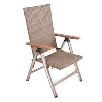 Gartenstuhl Florence - Champagner/Graubraun, Basics, Kunststoff/Metall (59/108/70cm) - Gardenson