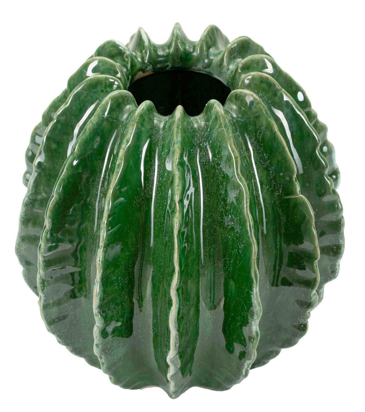 Vase Cactus Ball Pot Grün B: 23,5 cm - Grün, Basics, Keramik (23,5/24,5/23,5cm)
