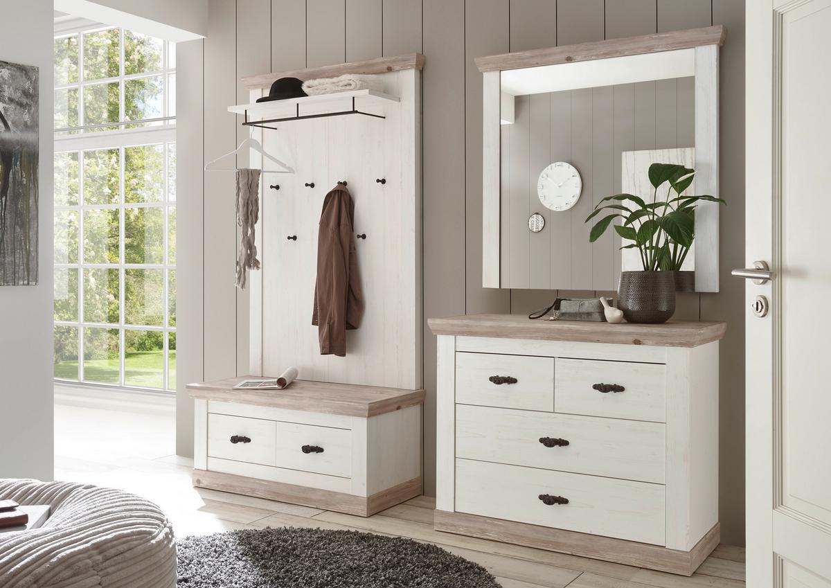 Garderobenbank Florenz Pinienfarbe/hellbraun 107cm - Hellbraun/Pinienfarben, Design, Holzwerkstoff (107/50/45cm) - MID.YOU