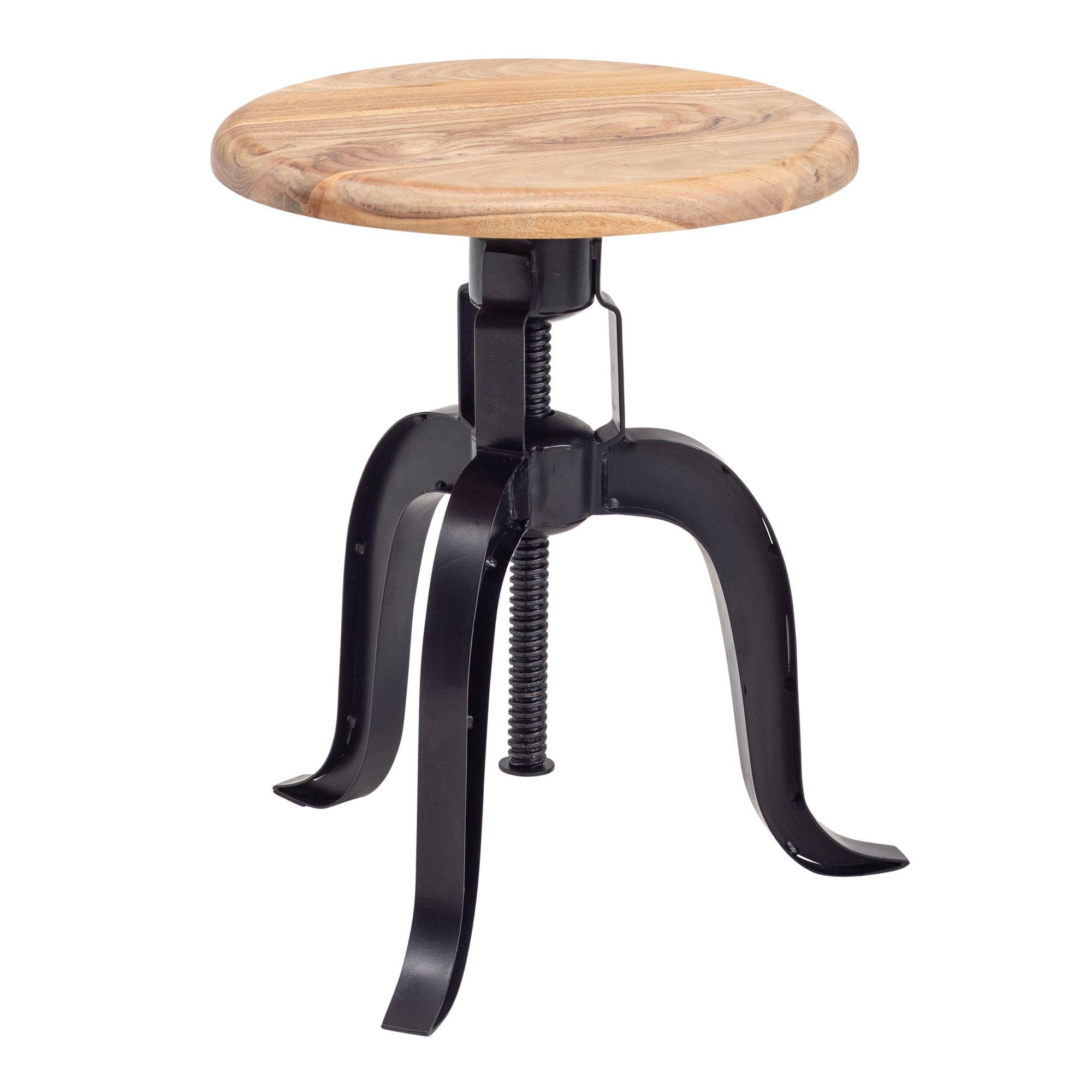 Otočná taburetka čierna - čierna, Modern, kov/drevo (39/39/62,5cm) - MID.YOU
