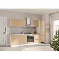 Küchenblock Glasgow Weiß/eichefarben B: 300 Cm - Eichefarben/Beige, LIFESTYLE, Holzwerkstoff (300cm) - Held