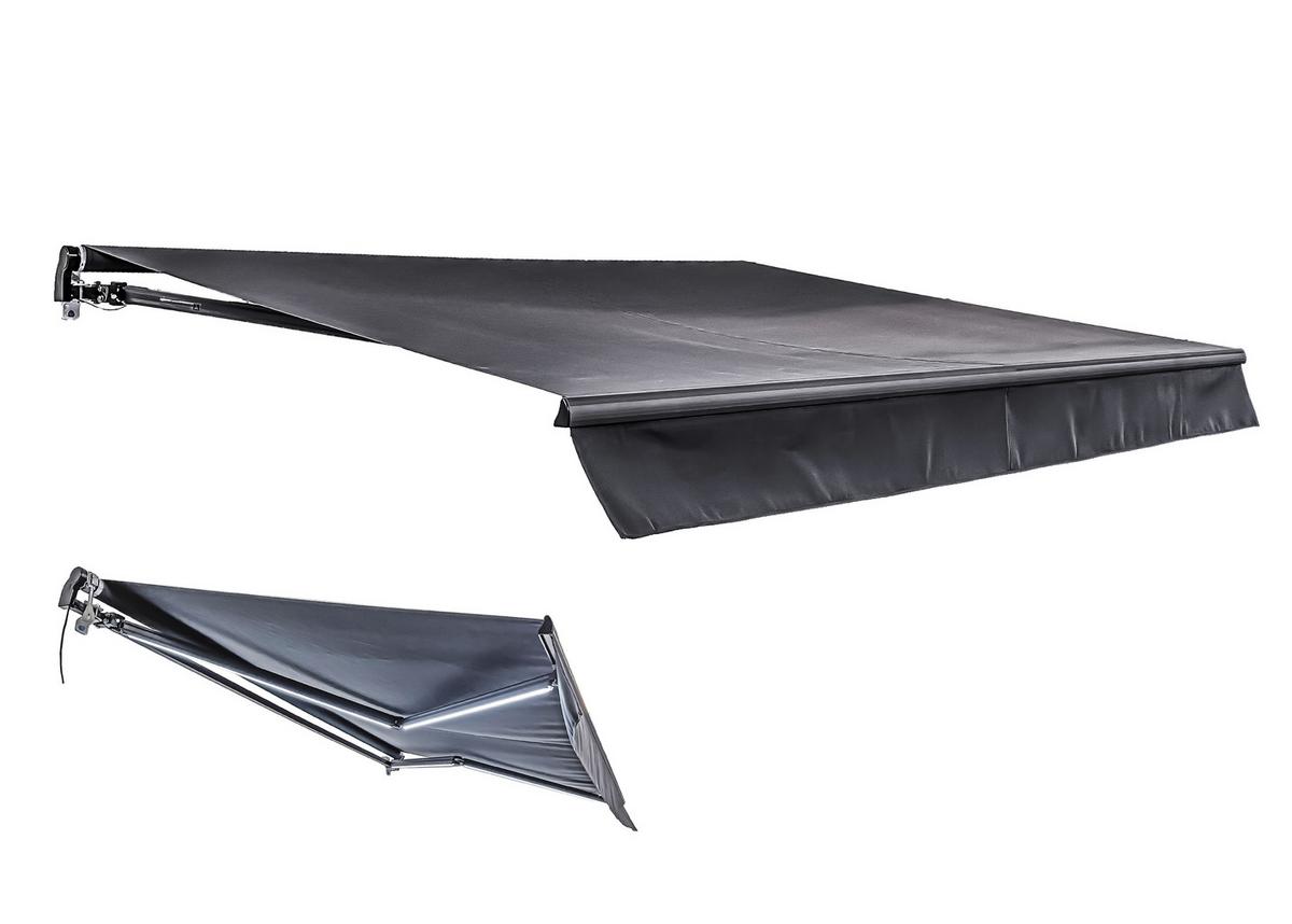 MARKISE ELEKTR. MARKISE 395X250 ANTHR. - Dunkelgrau/Anthrazit, MODERN, Kunststoff/Metall (250/20/395cm) - Gardenson