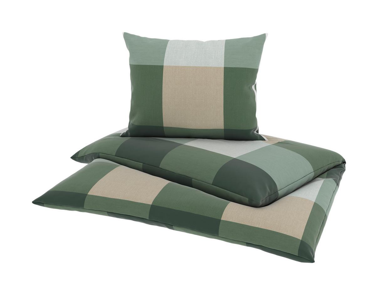 BETTWÄSCHE KERSTIN - Taupe/Grün, MODERN, Textil - Luca Bessoni