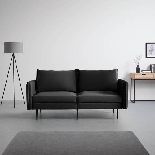 Pohovka YARA čierna - čierna/tmavosivá, Modern, kov/drevo (194/77/92cm) - Bessagi Home