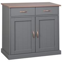 Komoda LUZERNA - šedá/měděné barvy, Konvenční, kov/dřevo (90/86/45cm) - MID.YOU