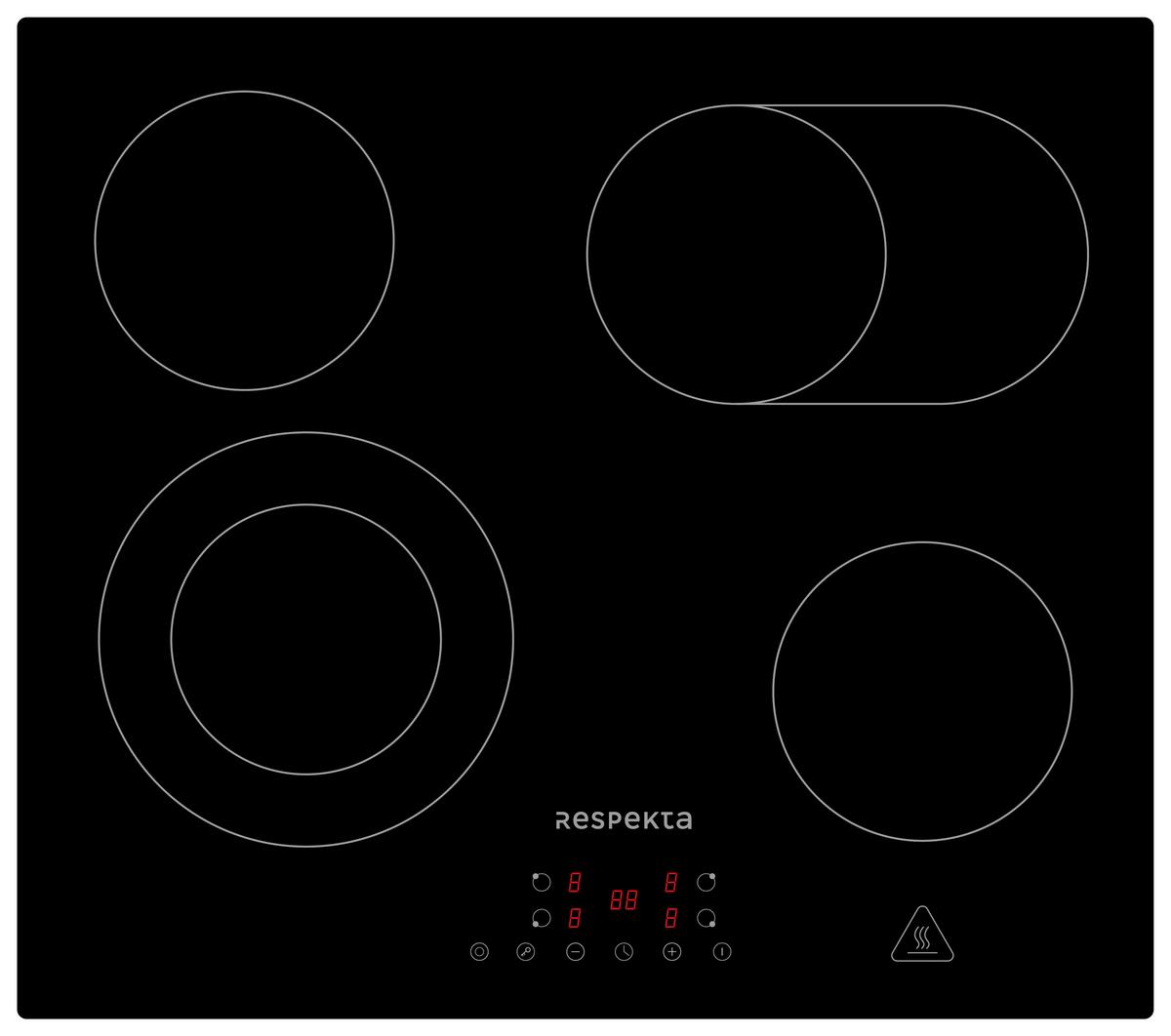 Backofenset Respekta Aset6005500 - Schwarz, Trend, Glas/Metall (59,5/59/55cm) - Respekta