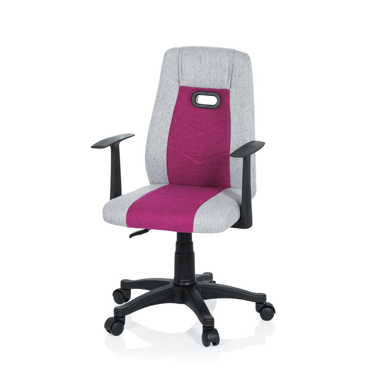 Jugenddrehstuhl Kiddy Extra Pink/grau - Pink/Schwarz, Basics, Kunststoff (55/95-105/45cm) - MID.YOU