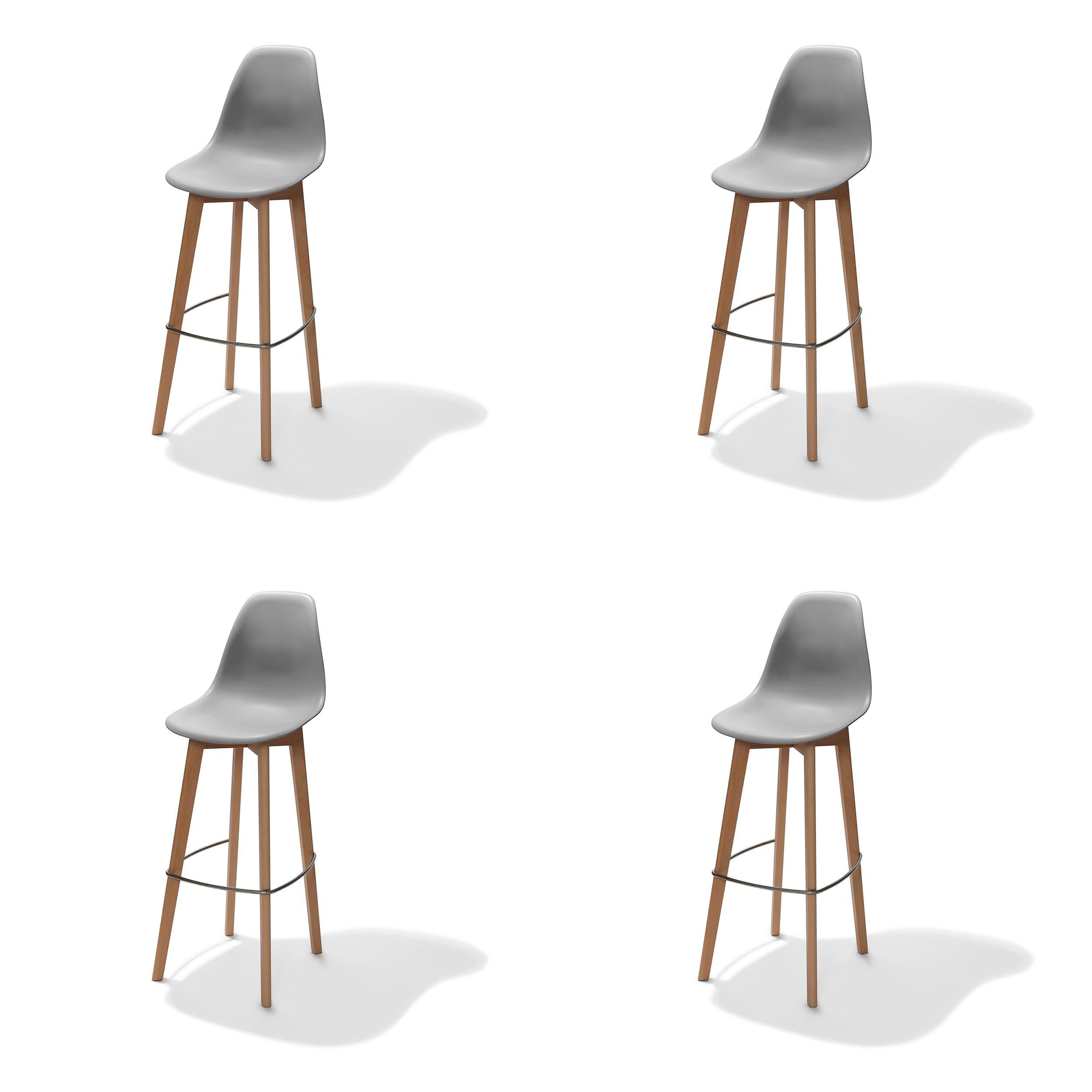 Barhocker-Set Keeve - Dunkelgrau, MODERN, Holz/Metall (47/119/53cm) - MID.YOU