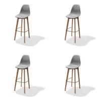 Barhocker-Set Keeve - Dunkelgrau, MODERN, Holz/Kunststoff (47/119/53cm) - MID.YOU