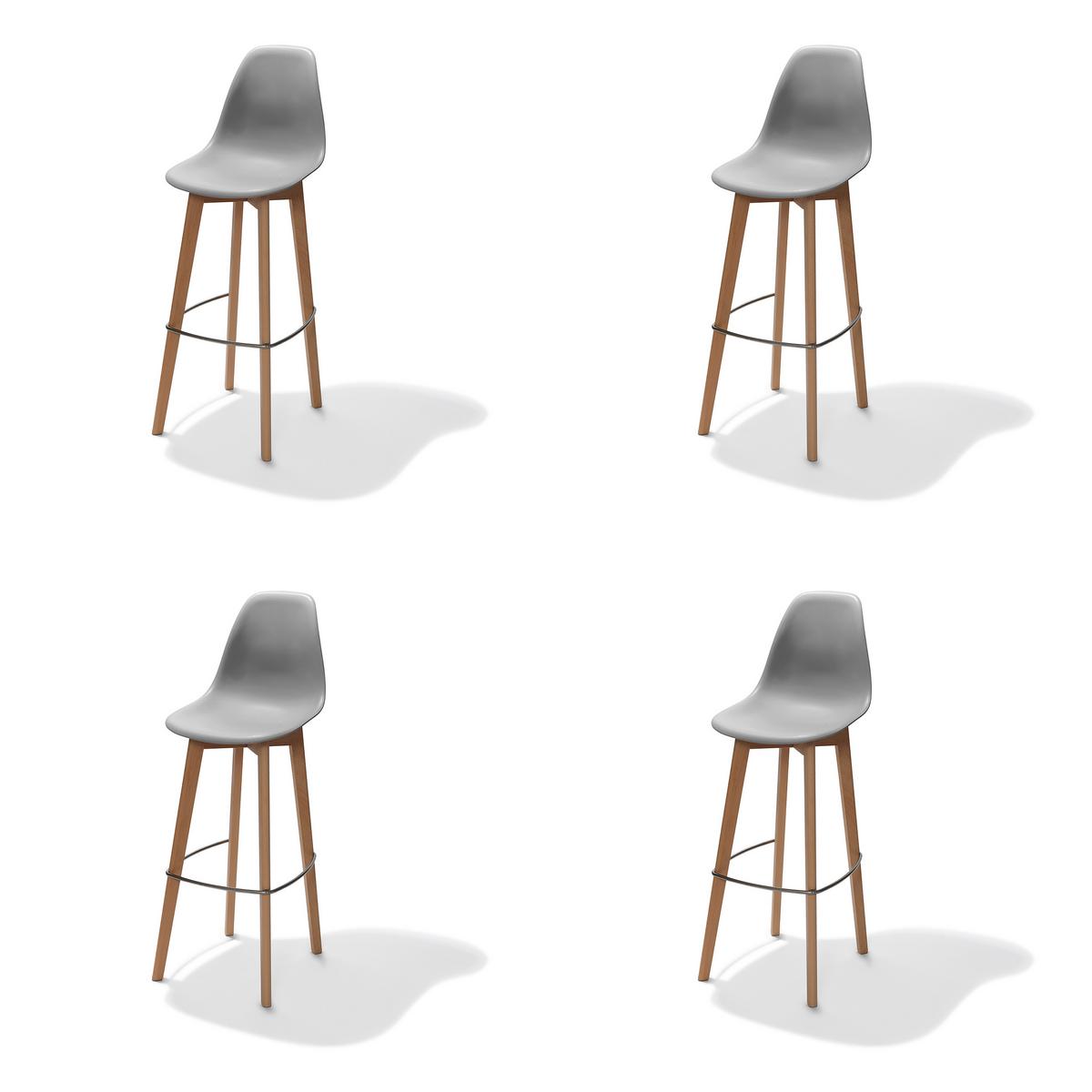 Barhocker-Set Keeve - Dunkelgrau, MODERN, Holz/Kunststoff (47/119/53cm) - MID.YOU