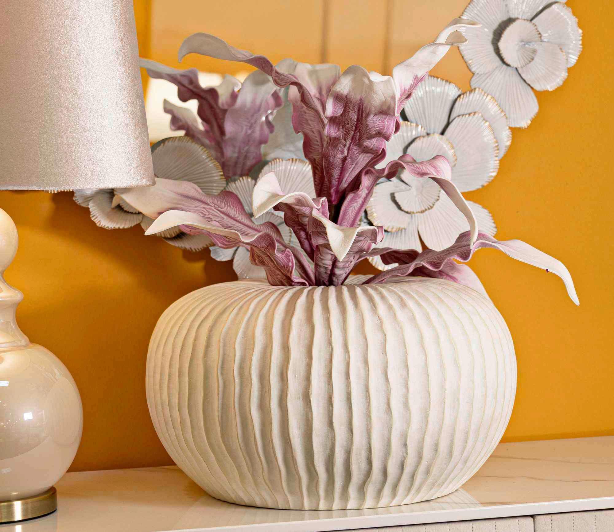 Vase Icicle Pot Creme B: 40 cm - Creme, Basics, Metall (40/23 /40cm)