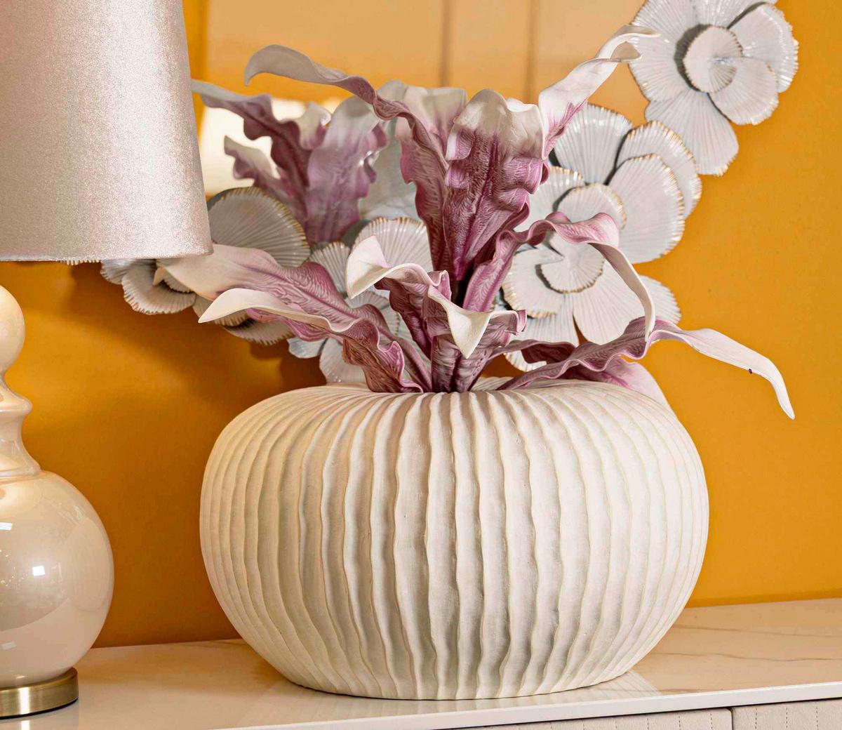 Vase Icicle Pot Creme B: 40 cm - Creme, Basics, Metall (40/23 /40cm)
