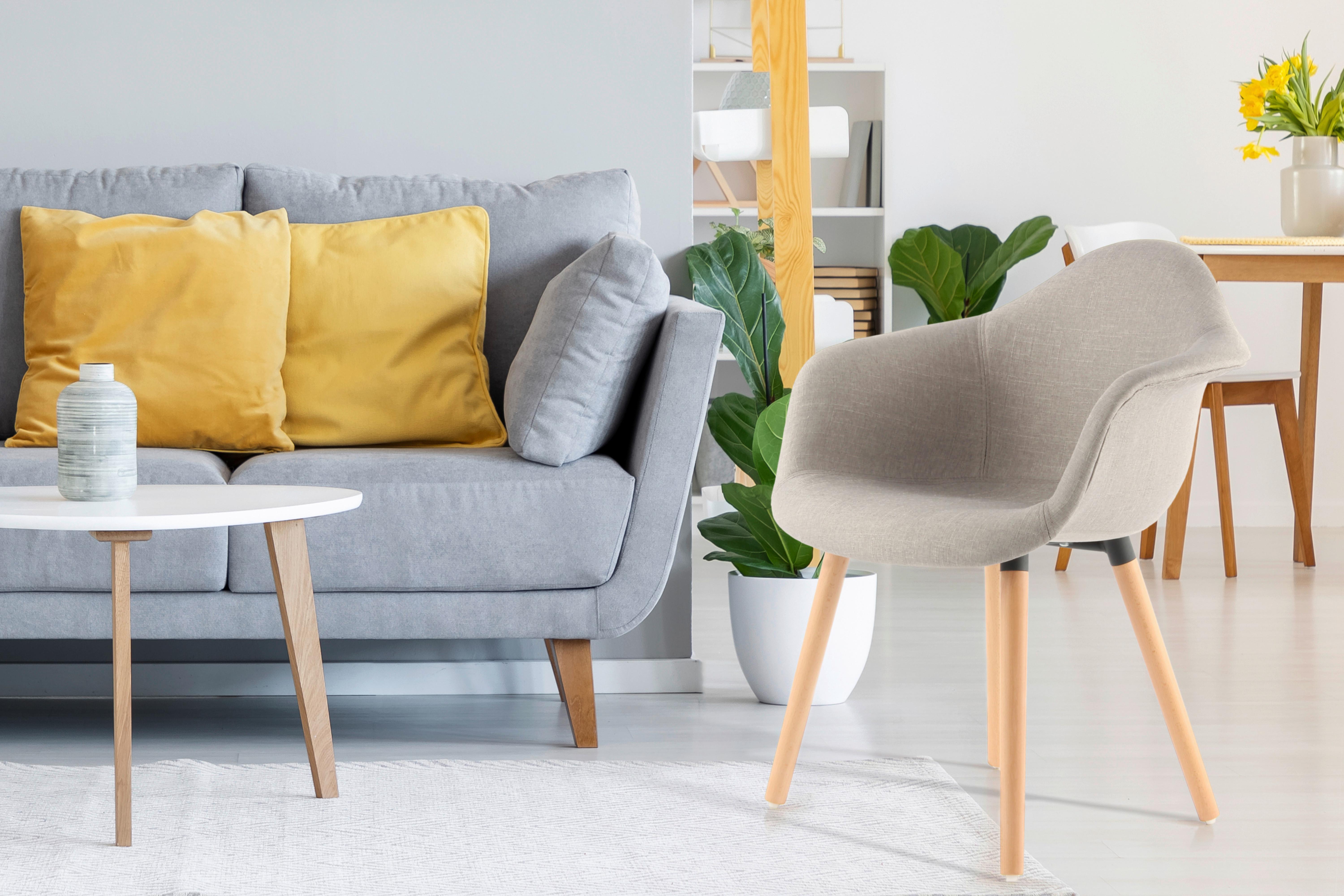 Armlehnstuhl-Set Winston 325 Beige - Beige, Design, Textil/Metall (62/80.5/64cm) - Kayoom